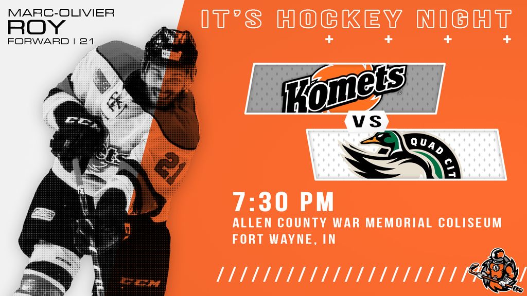 FWKomets's tweet photo. Night ✌️ of #MillitaryAppreciation Weekend! K's vs @myqcmallards at 7:30PM. Place your bid & take home a game worn jersey! #LetsGoKomets https://t.co/z0MGcGm7OG