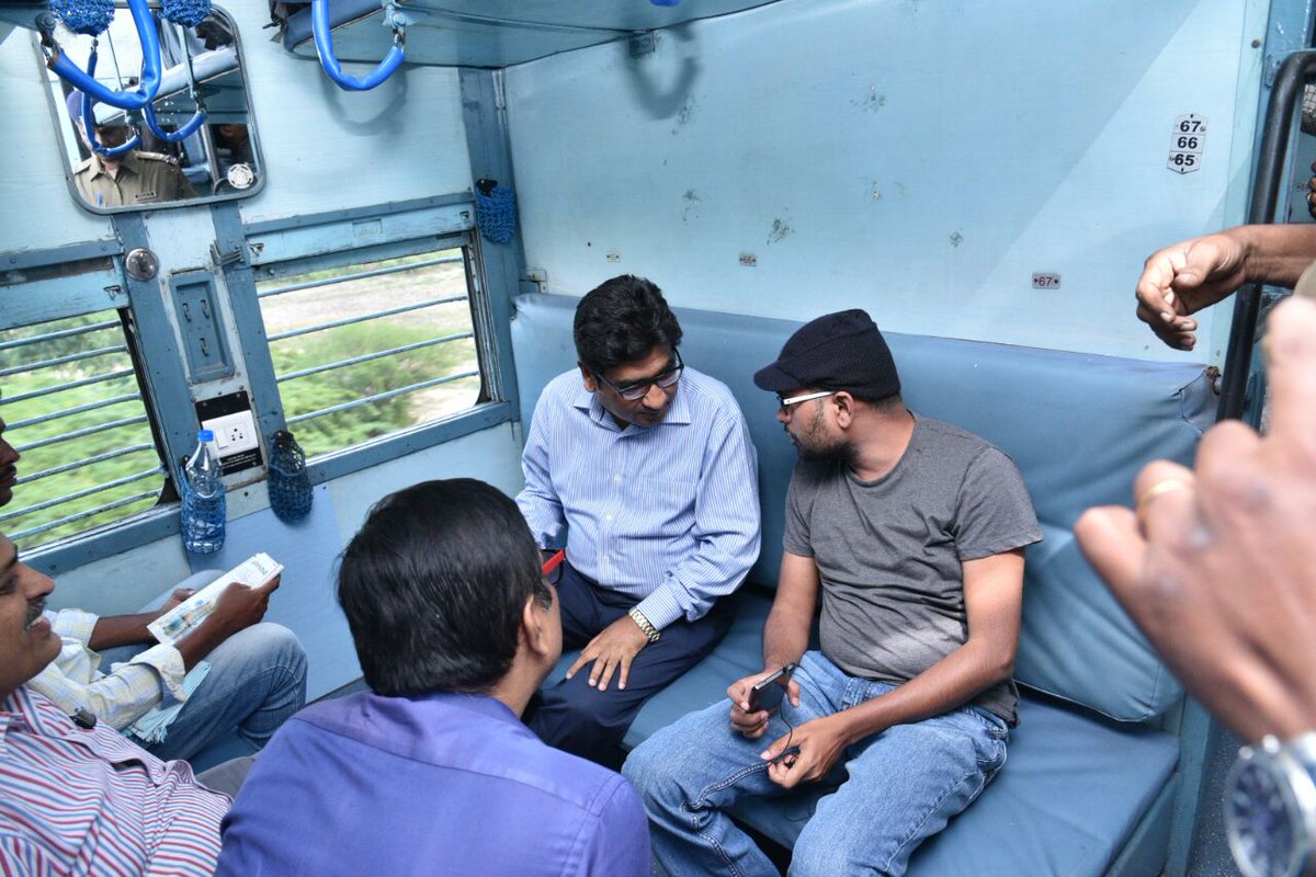 Exicted to see higher officials of Railways traveling by sleeper class &amp; interacting with us in Kacheguda to Chennai Egmore express
