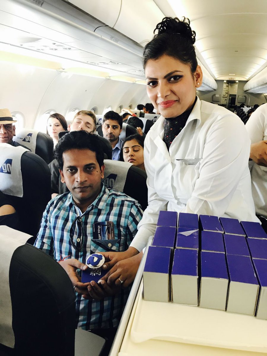 GoFirstairways's tweet image. We celebrated 12 years of Flying Smart today!
On this occasion we shared some sweet treats and mementos on-board. #Going12Together
