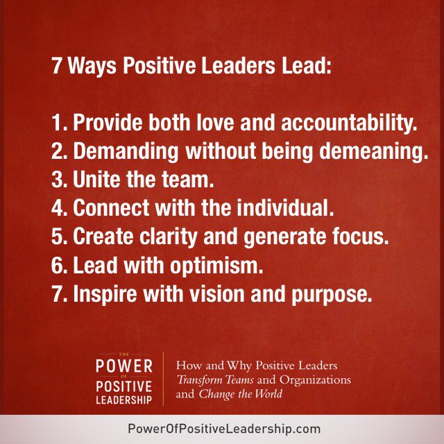 JonGordon11's tweet photo. 7 Ways Positive Leaders lead. https://t.co/Xec6JiChCH