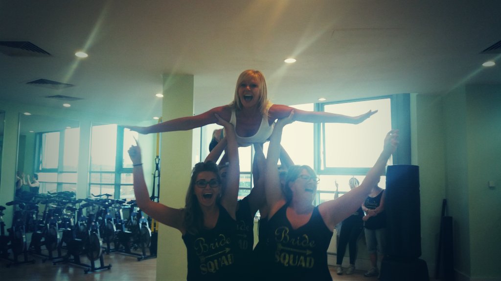 JadeCheerCo's tweet photo. Nobody puts Baby in the corner!! Check out Janette's #bridesquad in Liverpool today, Dirty Dancing! @CheerleadingCo https://t.co/qAcKACR386