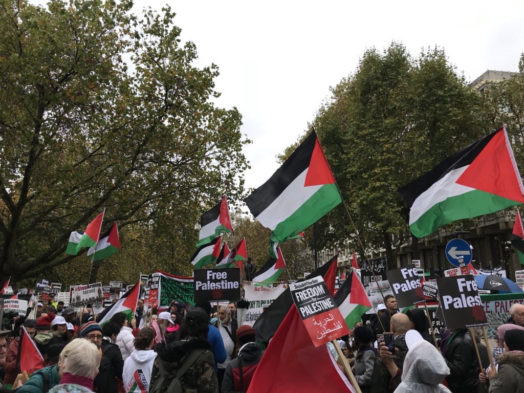 SocialistVoice's tweet photo. A fabulous turnout in London for Palestine.

Israel’s human rights abuses and aggression towards Palestine must be stopped.

#FreePalestine https://t.co/D64YXaQP8u
