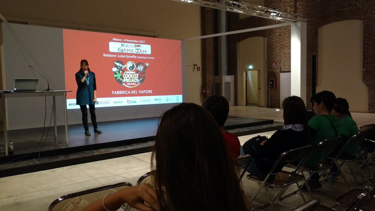 CoderDojoMi's tweet image. Luisa Gonella di #CoderDojo Torino2 ci parla di #kidsGameJam la #GGJ dei bambini #CPM17