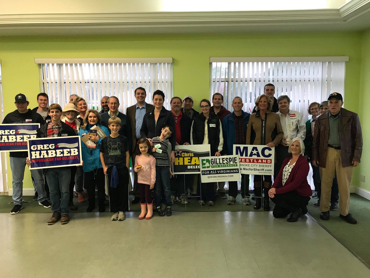 We’re working to bring this campaign home for @EdWGillespie @JillHVogel @JohnAdamsforVA. Rain won't stop these dedicated volunteers!