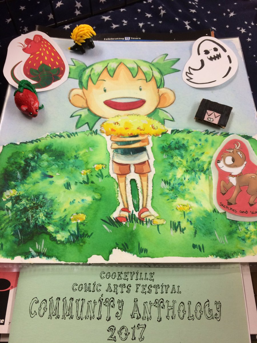 PaintedDeerCT's tweet photo. Some goodies from #CCAF2017 ! Thank you for the strawberry rattie @sketchesnscales and the beautiful Yotsuba watercolor @Nattosoup ~ https://t.co/AxNWnsar4S
