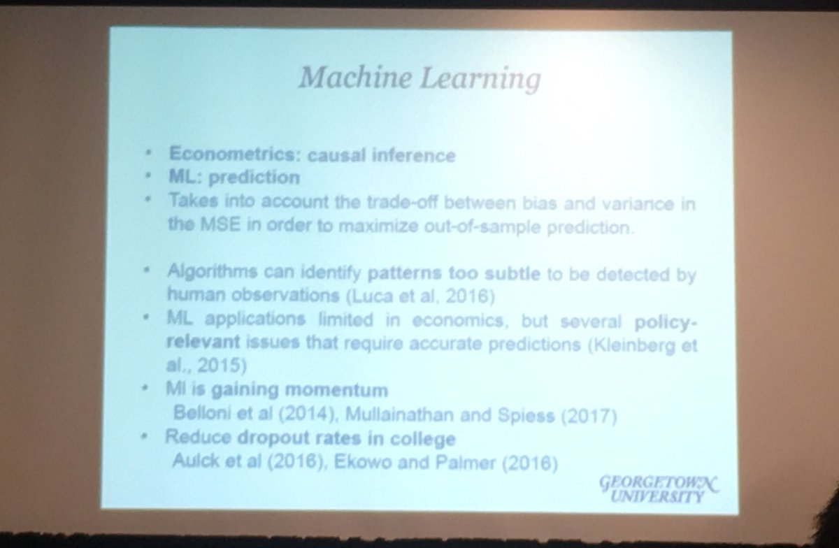 latellop's tweet photo. @Georgetown Machine Learning+Economics+Education: Innovativeness in research methods @chasp_lbj @TheLBJSchool #LBJSocialPolicy #2017APPAM https://t.co/H8nK2Od0Pw