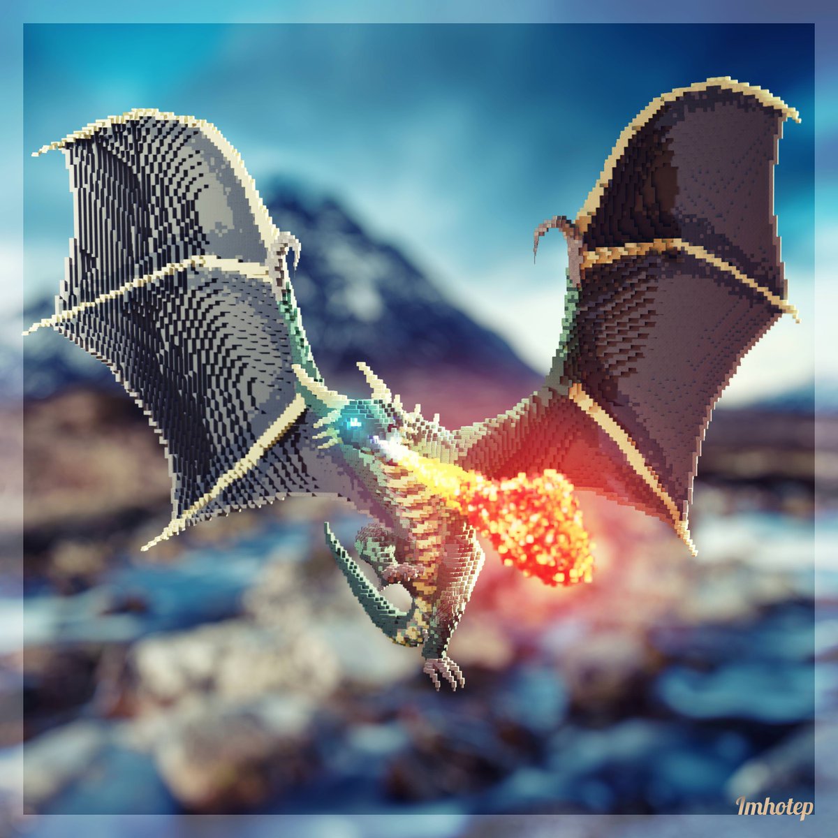 clavrax's tweet image. Here you can see my new dragon, which I've built a few days ago.

Nice renders: @Imhotep05 

Built on: @SoundofBlocks &amp;amp; @TricketyNetwork