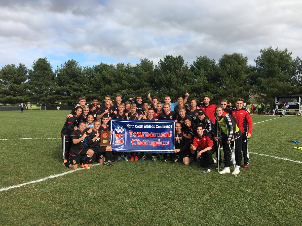 OWUMSOC's tweet photo. The boys are headed back to the NCAA Tournament for the 40th time! 13th year in a row! NCAC CHAMPIONS!! #PRIDEANDTRADITION https://t.co/u2Pw090V6p