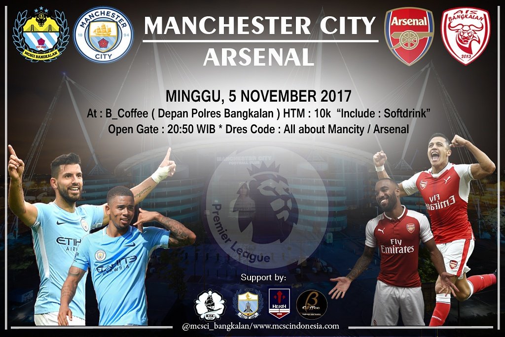 Buat kalian fans manchester city dan arsenal area bangkalan, yok negghu bhereng..
#cmoncity #cityday