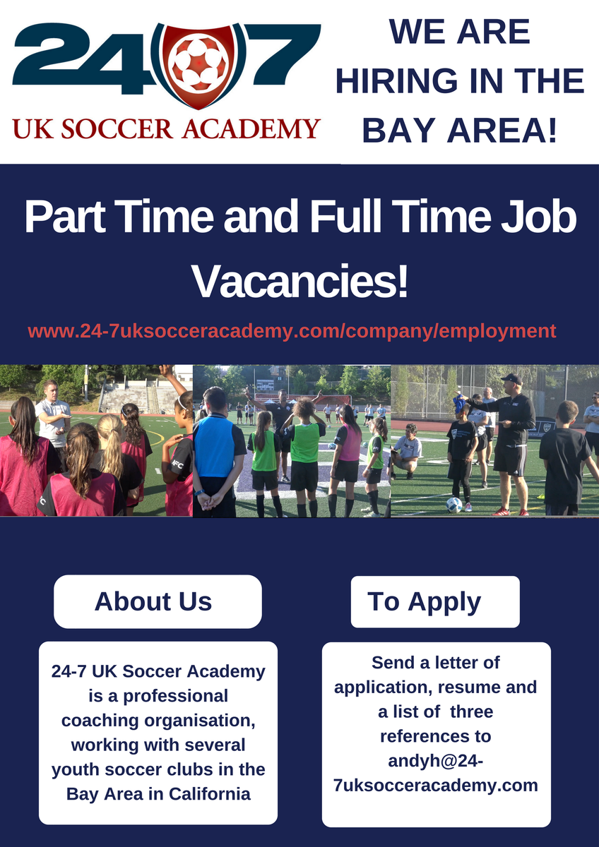 24-7 UK Soccer Academy are hiring coaches in the Bay Area!
24-7uksocceracademy.com/company/employ…