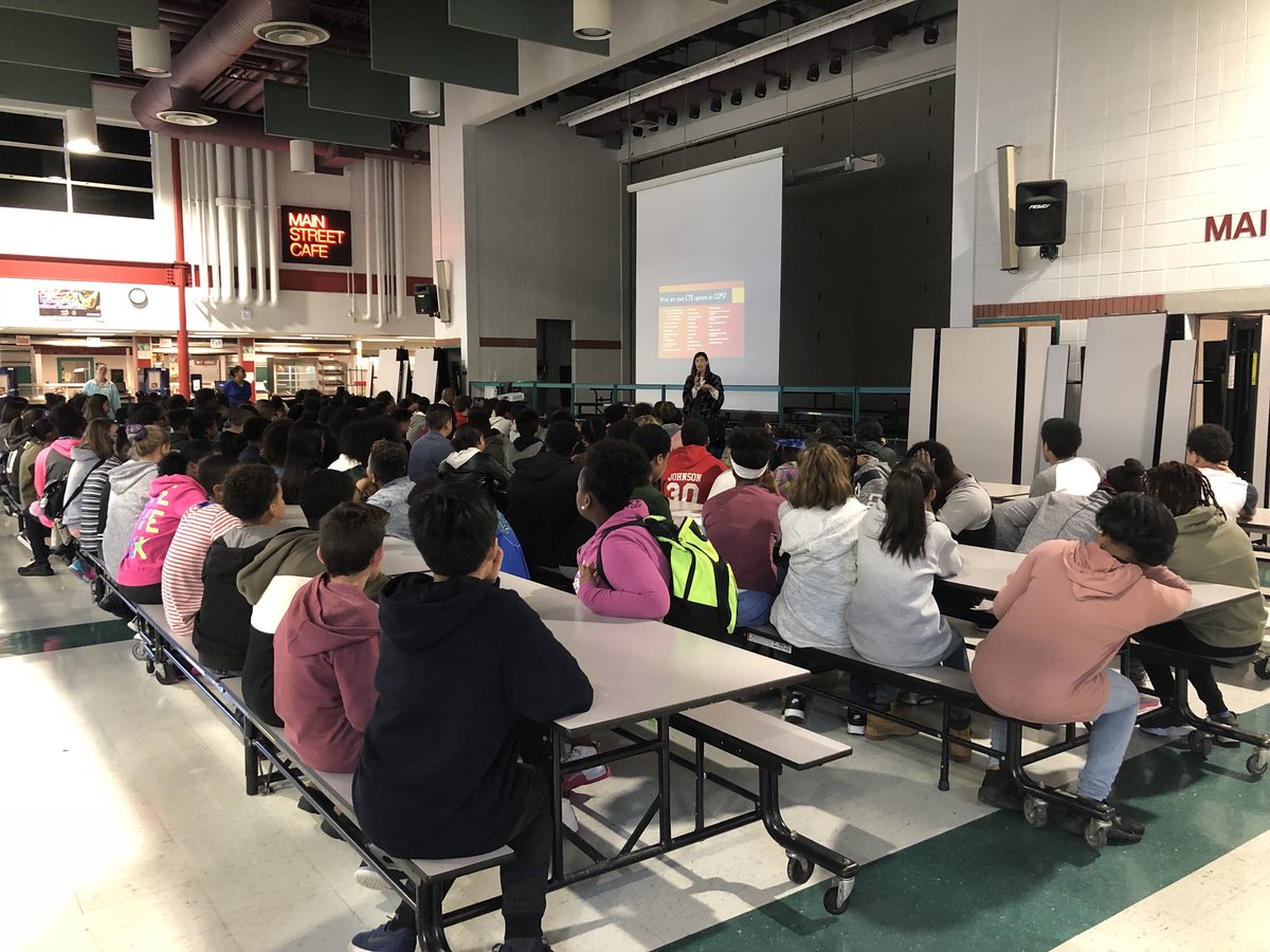Our 8th graders were an attentive audience while learning about CTE programs this past Monday! <a href="/MattawomanMS/">Mattawoman MS</a> <a href="/CTECharles/">CTE Charles County</a>