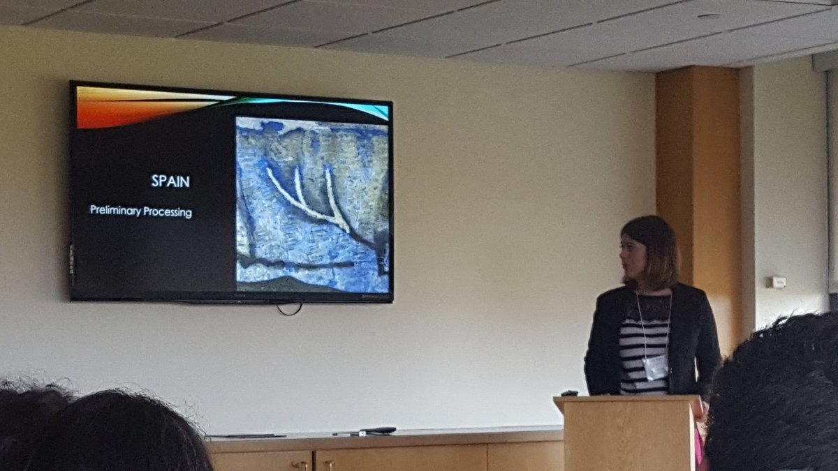 thomasblake02's tweet photo. Helen Davies explains how multi-spectral imaging revived the 13th century Vercelli wall map, making it legible. https://t.co/oAZ9FwDl5K