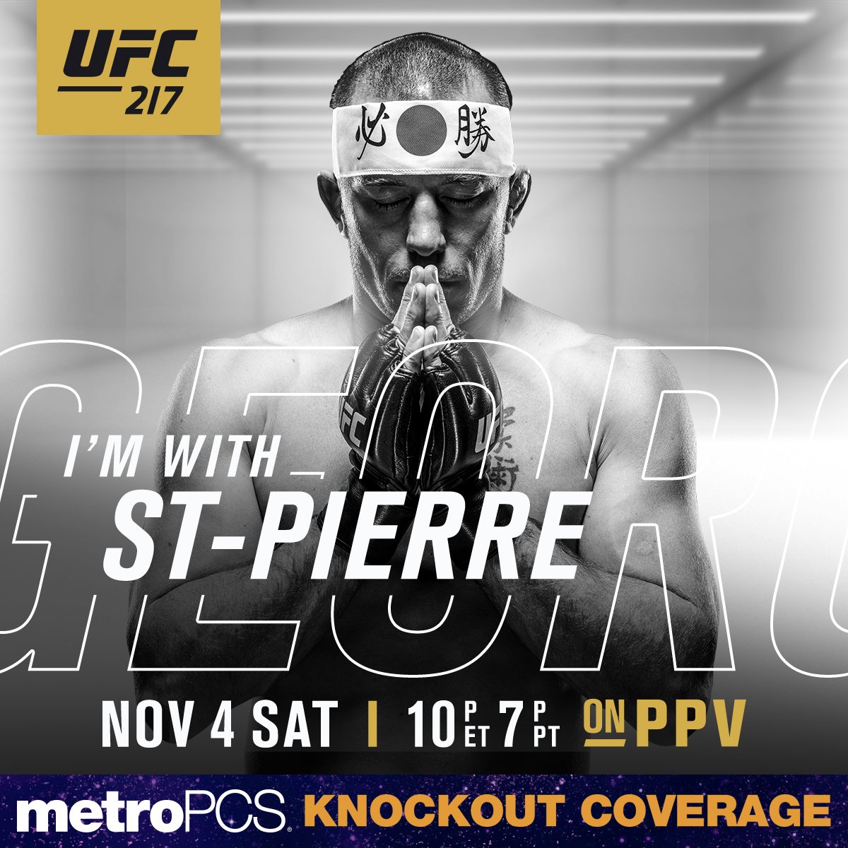 UFC (@ufc) on Twitter photo A legend returns!
RT if you're w/ the challenger | <a href="/GeorgesStPierre/">Georges St-Pierre</a> | Saturday, Nov. 4 | LIVE on PPV | <a href="/MetroPCS/">Metro by T-Mobile</a> #UFC217 A legend returns!
RT if you're w/ the challenger | <a href="/GeorgesStPierre/">Georges St-Pierre</a> | Saturday, Nov. 4 | LIVE on PPV | <a href="/MetroPCS/">Metro by T-Mobile</a> #UFC217