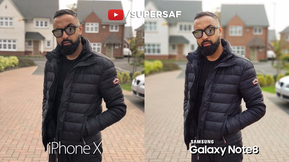 SuperSaf's tweet photo. NEW VIDEO: iPhone X vs Samsung Galaxy Note 8 #SuperSafStyle Camera Comparison! RT for virtual fist bump 👊🏾😎 ►►►  https://t.co/T2xzkSlJ0l https://t.co/uZzDP2itwV