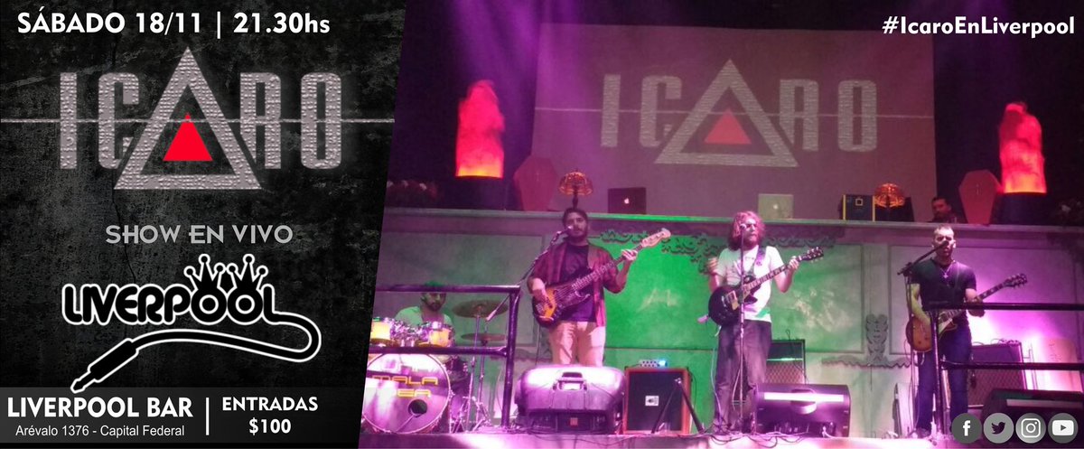 icarorock_'s tweet photo. #Agendalo El sábado 18/11 le metemos #rock a la noche de @liverpoolbarpal con un show imperible! #SuenaIcaro #IcaroEnLiverpool https://t.co/jFY6ATT5mw