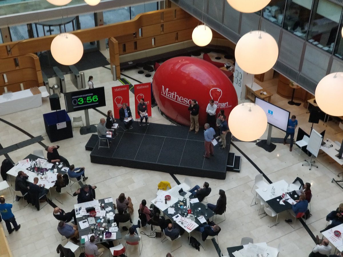 barryoclegal's tweet photo. On the clock! Time to pitch those ideas ... #firstlegalhack @MathesonLaw https://t.co/cbOVRoAgtO