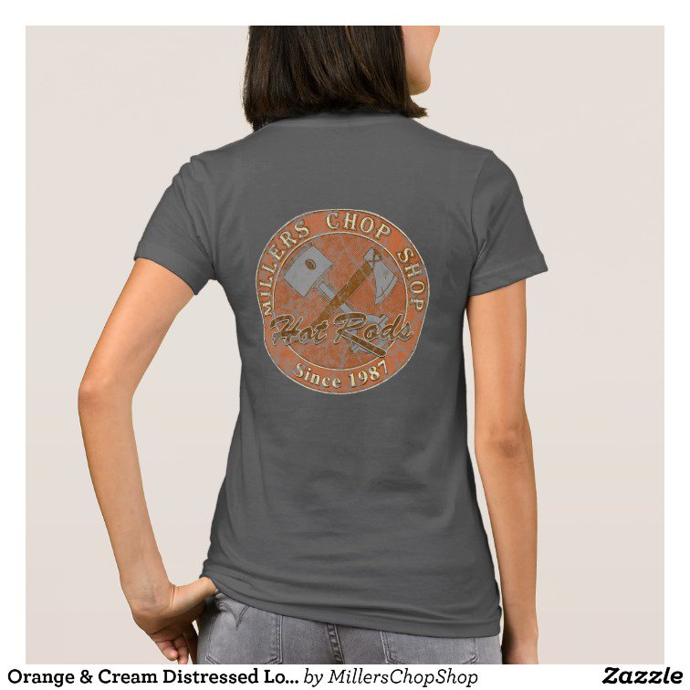 Orange &amp; Cream Distressed Logo T-Shirt W Back  goo.gl/2DCyU4  #HotRods #RatRods #HotRodArt