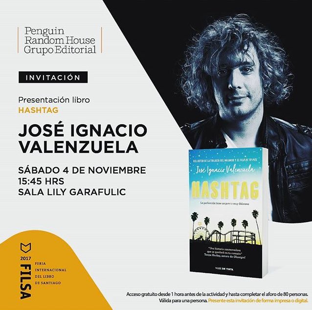 eslo_quehay's tweet photo. #TheLibroShow Hoy José Ignacio Valenzuela presenta #LibroHashtag en #Filsa2017. Revisemos el review de su libro aquí https://t.co/MxmEUrNw7Q https://t.co/fZuplBYYfS