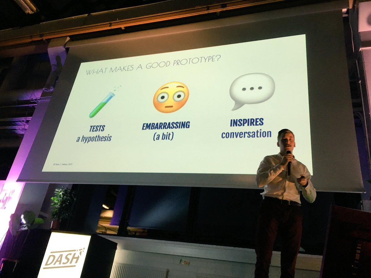 grekulanssi's tweet image. A good #prototype is always a bit embarrassing. Otherwise you’ve wasted too much time on it 👍🏼 says @SamuTeittinen #Dashhack #design