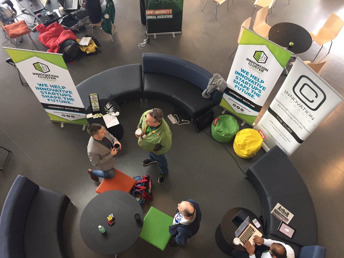 InnovationPtbo's tweet photo. Come visit our super chill Innovation Zone at #echacks in the Student Centre at @trentuniversity this weekend! ⚡️ #startup #hackathon https://t.co/yvYEVc37wh