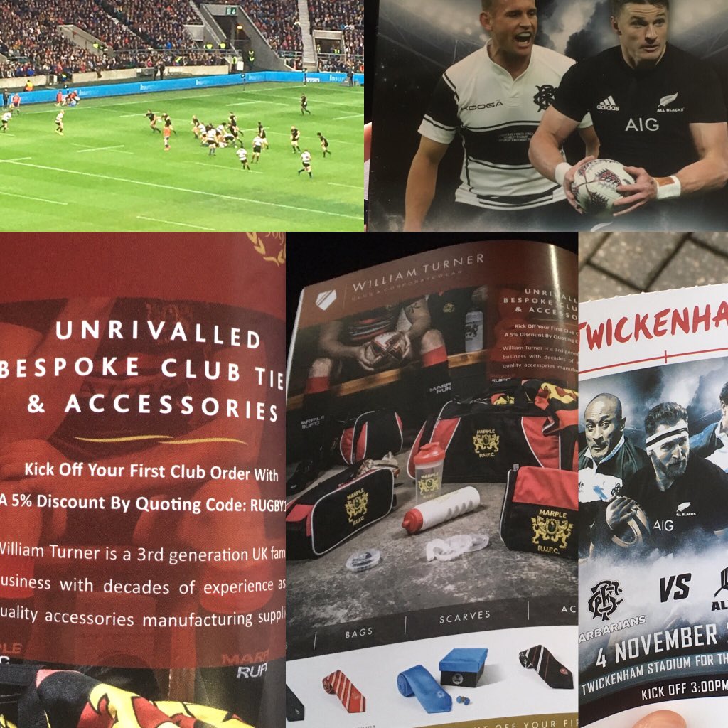 TurnerTies's tweet photo. When "work"involves being at the @AllBlacks game, can't really complain. #kitbags #supplier #ties #BARvNZL #rugby #Twickenham https://t.co/pGPFMJewRz