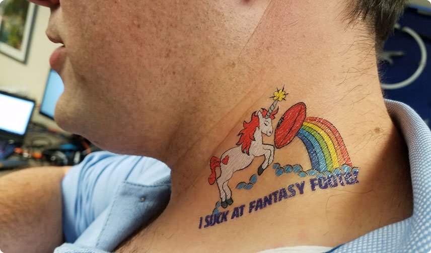 6Pack of Fantasy Football Loser Tattoos  TrophySmack