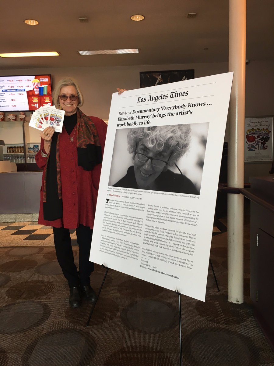EMurrayFilm's tweet photo. Director Kristi Zea at the opening of 'Everybody Knows...Elizabeth Murray" at the Laemmle Music Hall in LA! Screenings runs through Nov 9th! https://t.co/L065MtFUtJ