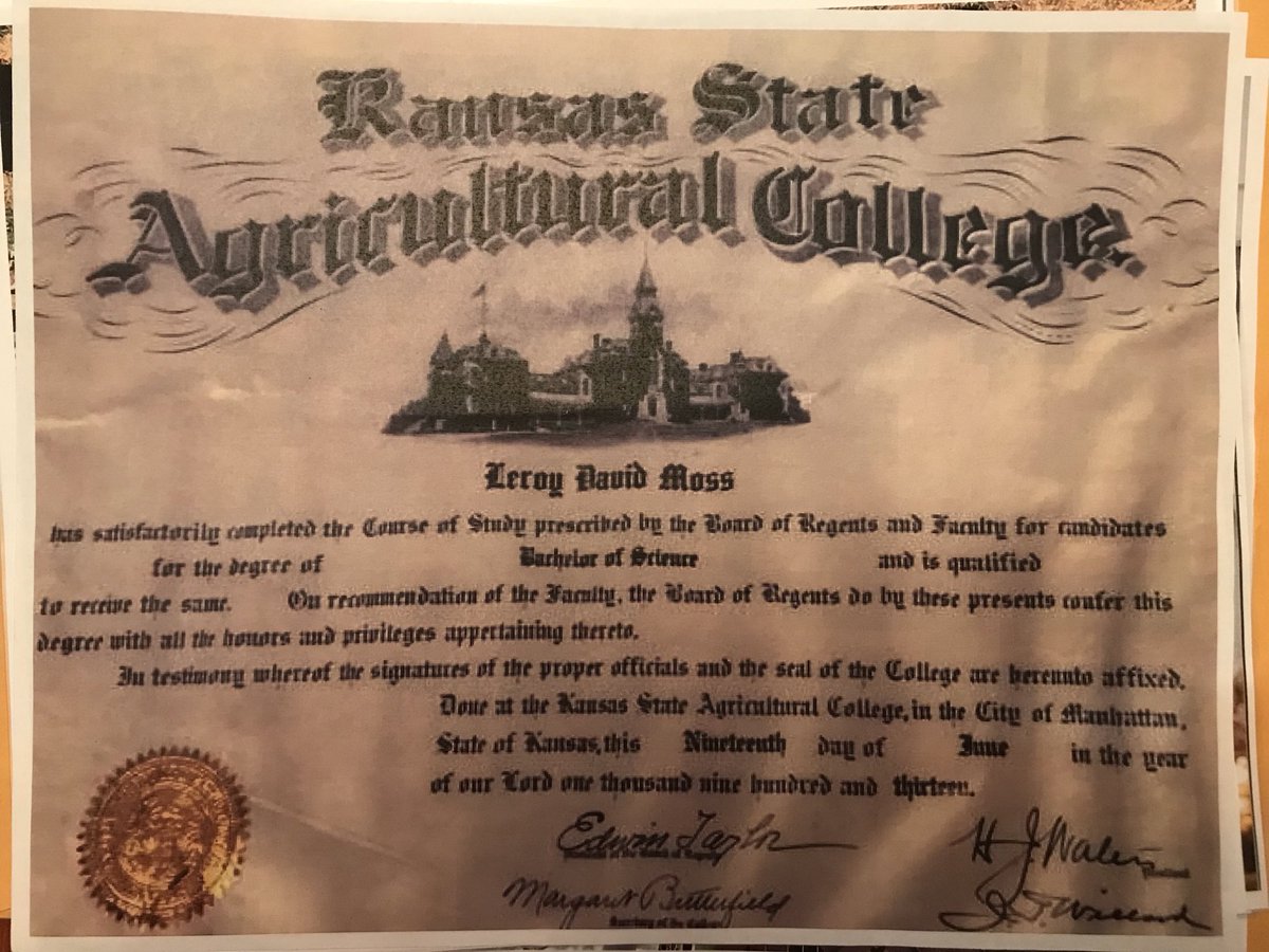 evagavin's tweet image. My great grandpa’s KSU diploma. #Classof1913 #agengineering #EMAW #family