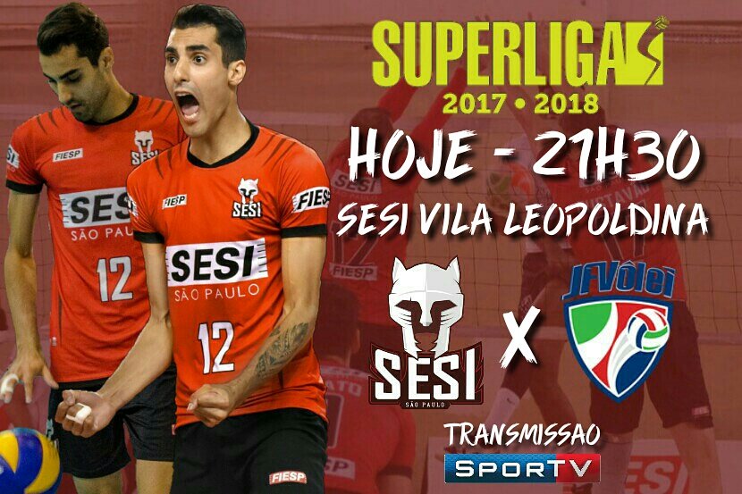 sesiloco's tweet photo. HOJE TEM! @SesiSP_volei estréia na Vila reformada diante do @jfvolei na Superliga, ás 21h30 no SporTV. #GoSesi #SesiLOCO #TOSG https://t.co/rinksgI4IB