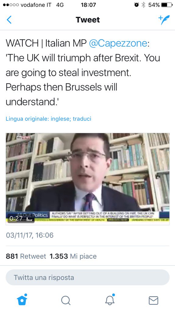Ehm...Dopo intervista SkyNewsUk, #BrexitLaSfida è diventato virale. Occhio a retweet/like 😺
<a href="/jimmomo/">Federico Punzi</a> @francescogiub