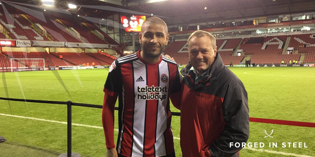 📸 Leon Clarke with the last Blade to score 4 at Bramall Lane - Keith Edwards (1983) #twitterblades