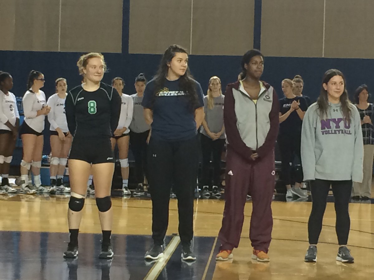 UR_Volleyball's tweet photo. Celebrating #UAA volleyball class of 2018. We love you Nell! #weloveoursenior #meliora https://t.co/4xALxcHfJl