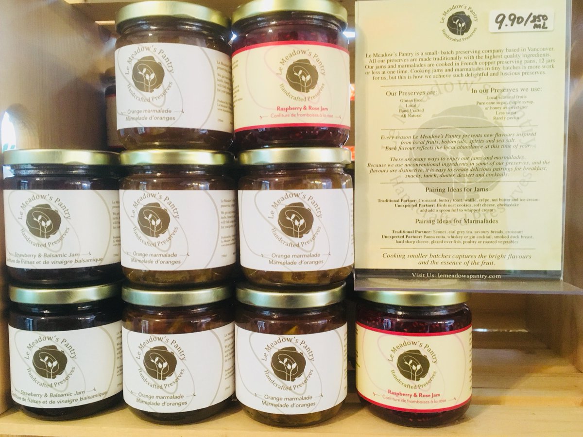 workshopvegcafe's tweet photo. In need of delicious #vegan jams to go with your toast? Come by to pick up this amazing creation by Le Meadow's Pantry! #yvrlocal #jams https://t.co/35e302Sfgq