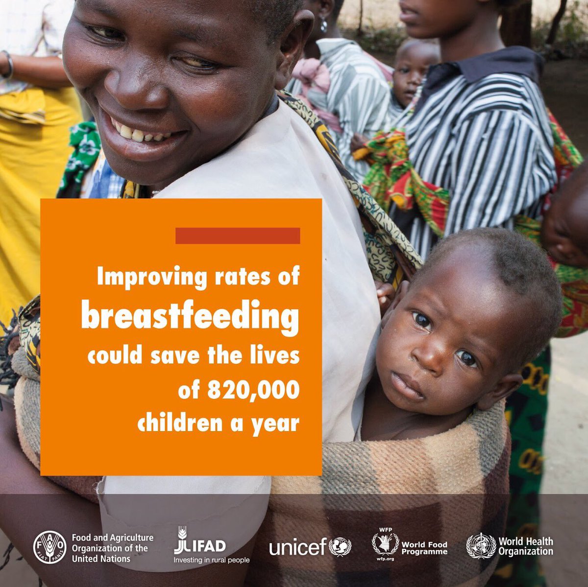 WHO's tweet photo. Improving rates of #breastfeeding could save the lives of 820,000 children a year https://t.co/V2vxhIsRvG #NutritionDecade https://t.co/ElYdFFC7s5