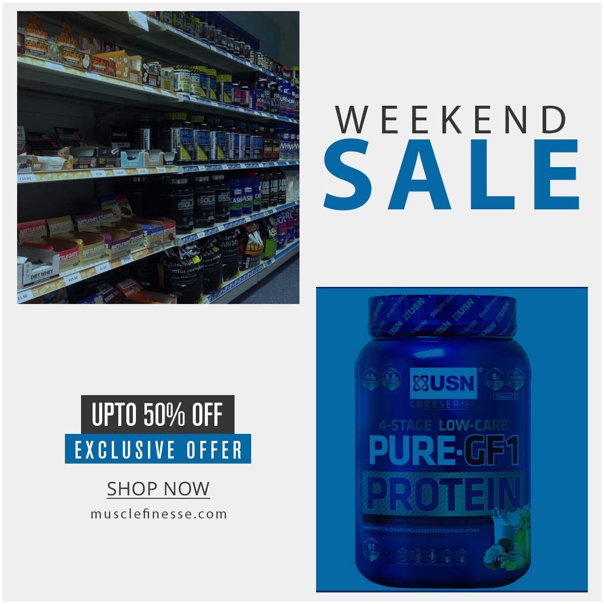 Save up to 50% in our Weekend #Sale musclefinesse.com/special-offers… #gymlife #gains #FitFam