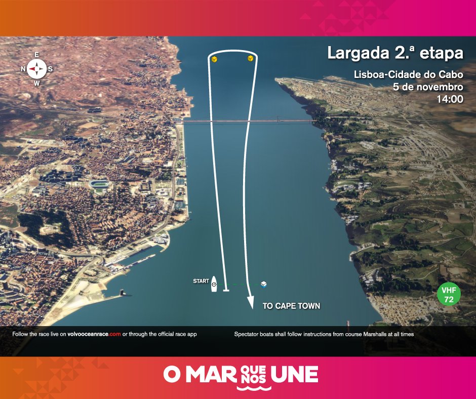 ➡ Amanhã às 14h! ⛵ Largada da Etapa 2 da <a href="/volvooceanrace/">Volvo Ocean Race</a> 2017-2018, Lisboa - Cidade do Cabo, na África do Sul #VORLisbon #VolvoOceanRace