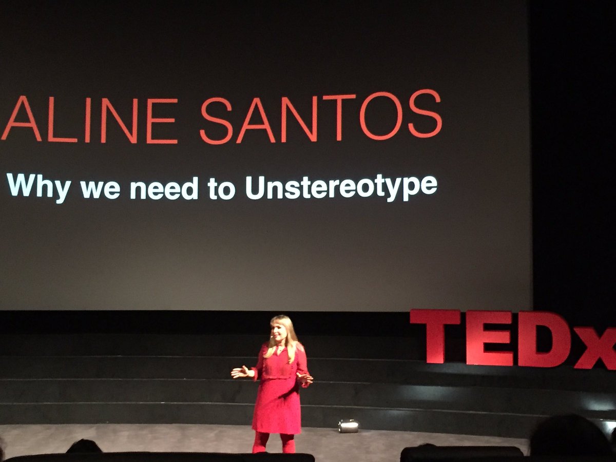 "Putting stereotypes aside unleashes humanity." An inspiring call to action from Unilever's <a href="/alinecsantos/">Aline Santos (she/her)</a> at #TEDxCGW #bridges