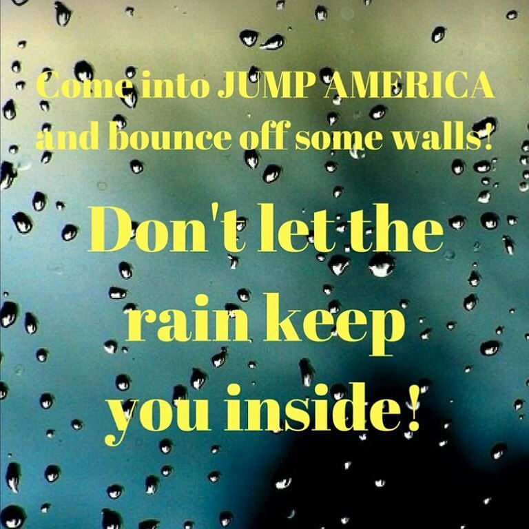 jumpamerica's tweet photo. Don't jump in puddles... jump on trampolines! Come beat this rainy day and enjoy some indoor fun! #JumpAmerica #up… https://t.co/c15qRL2u73 https://t.co/bwXTeFTvlf
