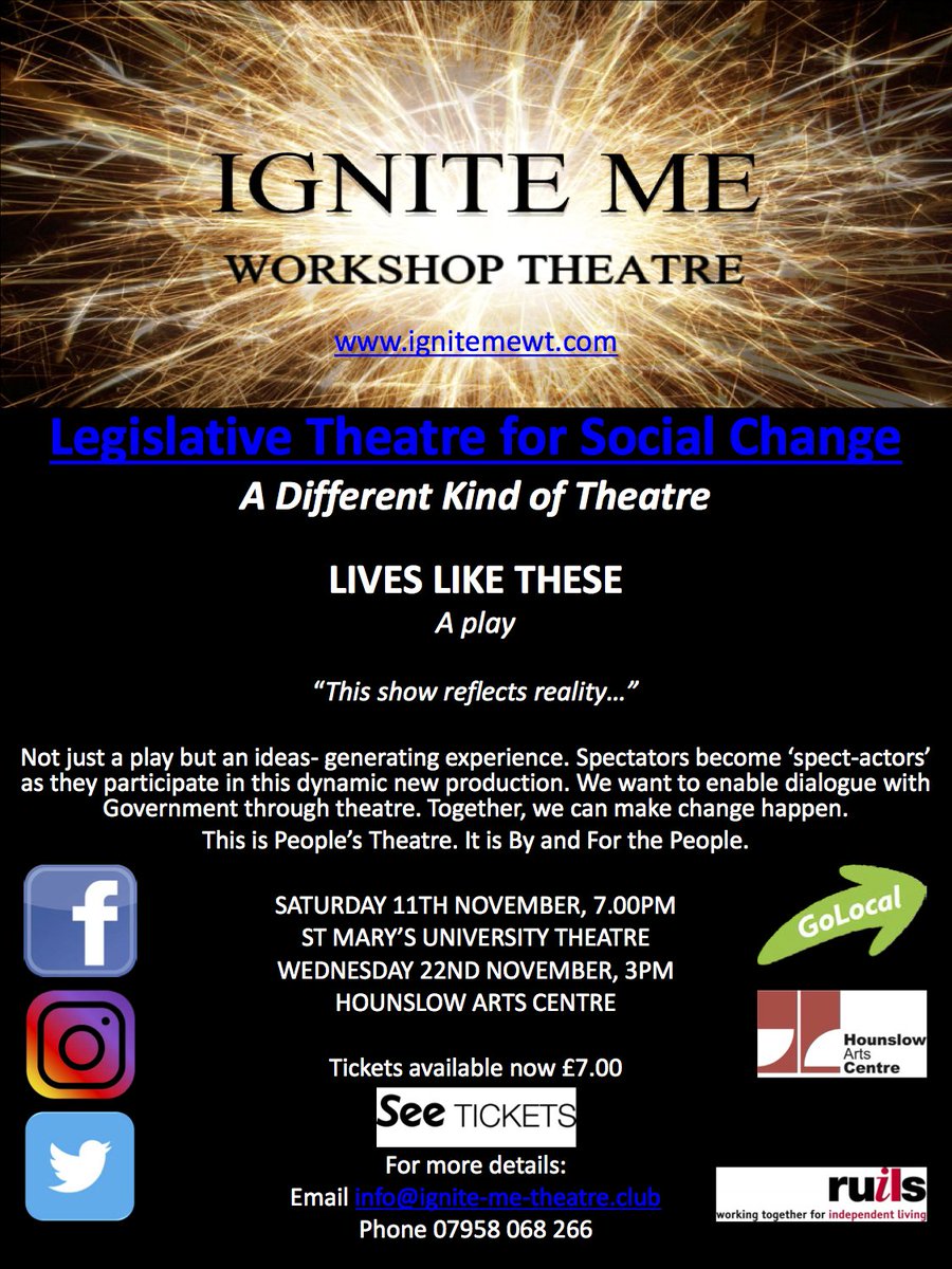 IGNITEMEWT's tweet photo. @EllenClifford1 Pls RT. Pls see our political forum theatre. Play shows real experiences on stage! See poster #disabled_people #DisPplSummit https://t.co/X42l4PfIqj