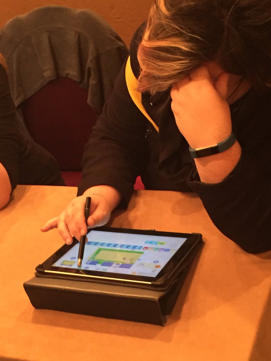 gcherkowski's tweet photo. Fun at our #coding workshop working with creative, innovative teachers and risk takers #STEM @learningstem @albertateachers #ECEC_ATA #code https://t.co/9Y8EYi9bYO