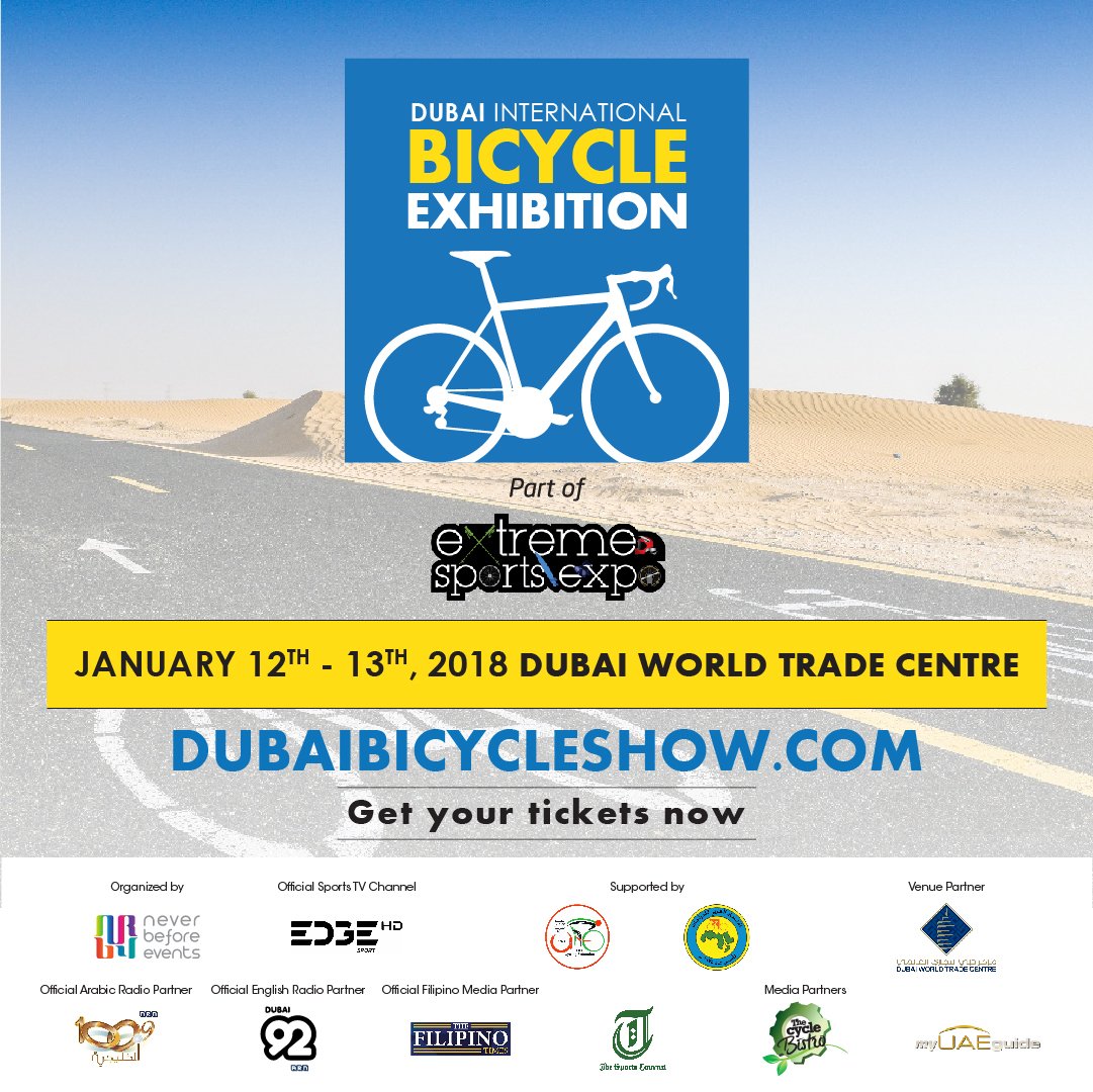 📢 Attention all cyclists 📢 The Dubai International Bicycle Exhibition hits Dubai on Jan 12-13, 2018  Time to tag your cycling friends and get set for a cycling event not be missed 🚲🚲. Dubai International Bicycle Exhibition @dxbbicycleexhibition #Dubaibicycleshow #cycling