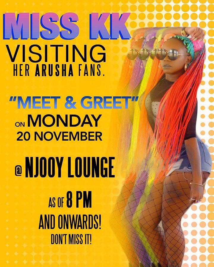 TygaBrez's tweet photo. 🤗 *MEET & GREAT* 🤝🏾 _MiSs Kk in the Building 😂😂Arusha Fans See you guys PALE NJOOY LOUNGE on *MONDAY* @8PM Come hang out with your Gal👄_ @misskiki_official #Chilling #meet #hangout #Arusha #njooylounge #MissKk @MiSs_Kk1 @I_am_caballero @EfmTanzania @iM4Ufm https://t.co/8YsWAhEl9q