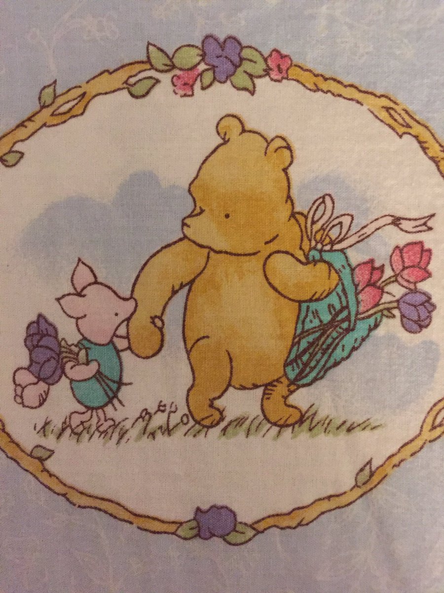 MissAwSam's tweet photo. This is my childhood bedsheets... in my mind I thought omg piglet and pooh were gay!!! How frigging awesome that an old cartoon supported this! #mindblown https://t.co/JGGgWm7E2y