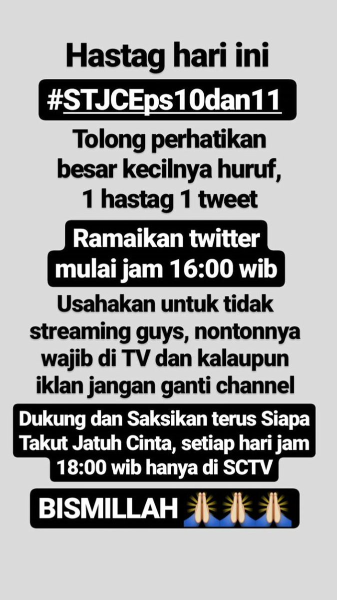 Hastag hari iniii #STJCEps10dan11