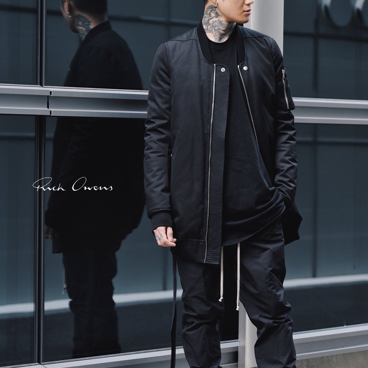 RU14F2990-MU色Rick Owens ロング ボンバージャケット ダウン コート MA-1