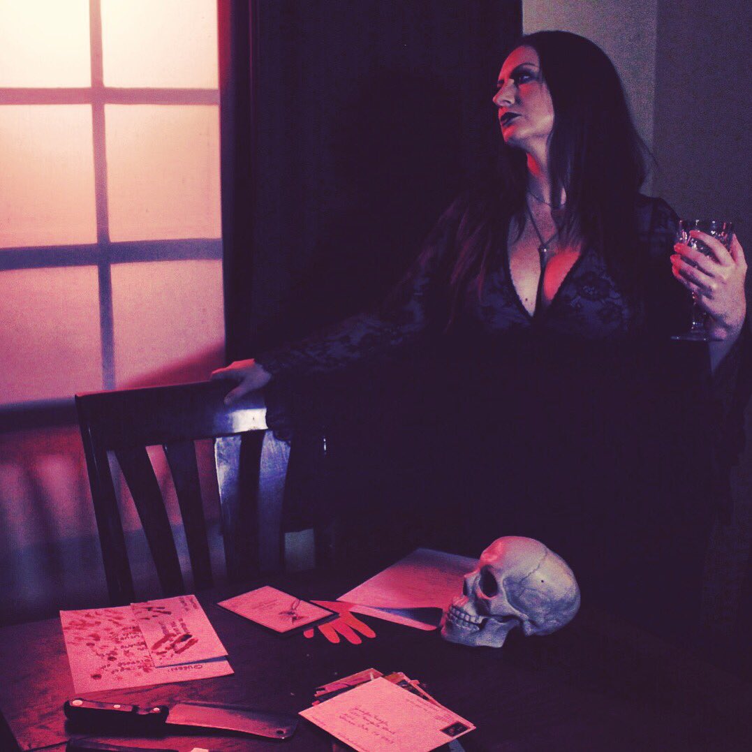 QueenMalvolia's tweet photo. Press/Horror Blogger links going out tomorrow for Malvolia's Memorable Thanksgiving 😈🦃 Want to review? #DM me! Starring @Garrett_AMLee &amp; @ColtonFWheeler. Directed by @AlexNapiwocki &amp; @LAHorrorcom. Shot by @Treyjono84 SFX by @shorte36s 🖤#womeninhorror #thanksgivingfeast #horror https://t.co/ETusJ3JMtH