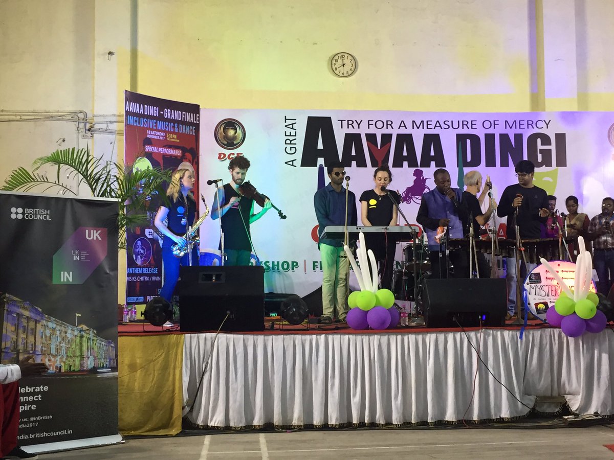 barker_mei's tweet photo. Thanks to children, artists & partners for fab performance at #AavaaDingi inclusive music&dance festival @Paragon_Music1 @weexodus #Chennai #UKindia2017 @inBritish https://t.co/tELL8gDQu3
