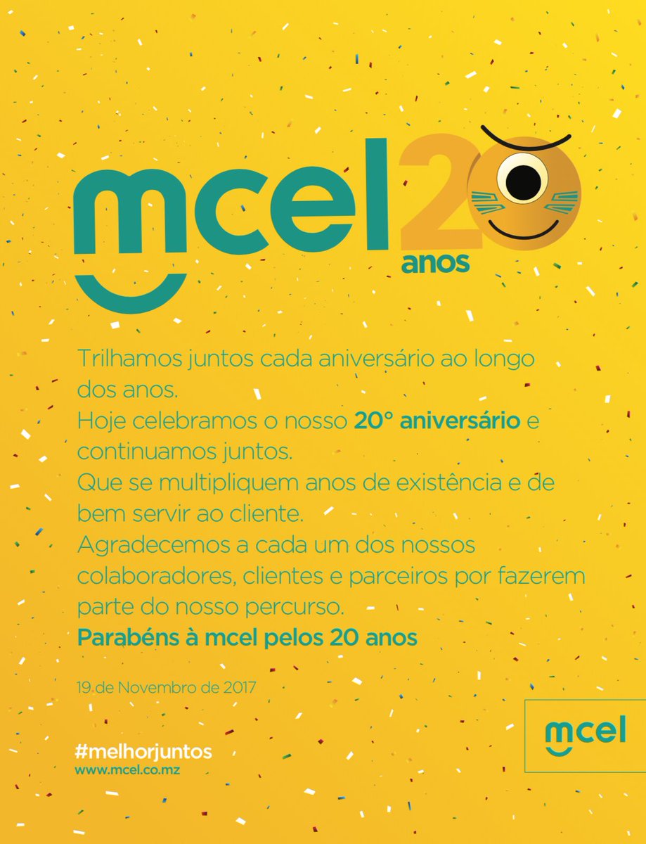Tmcel_mz's tweet photo. #mcel
#20anos
#melhorjuntos https://t.co/GmyuuZbXp0