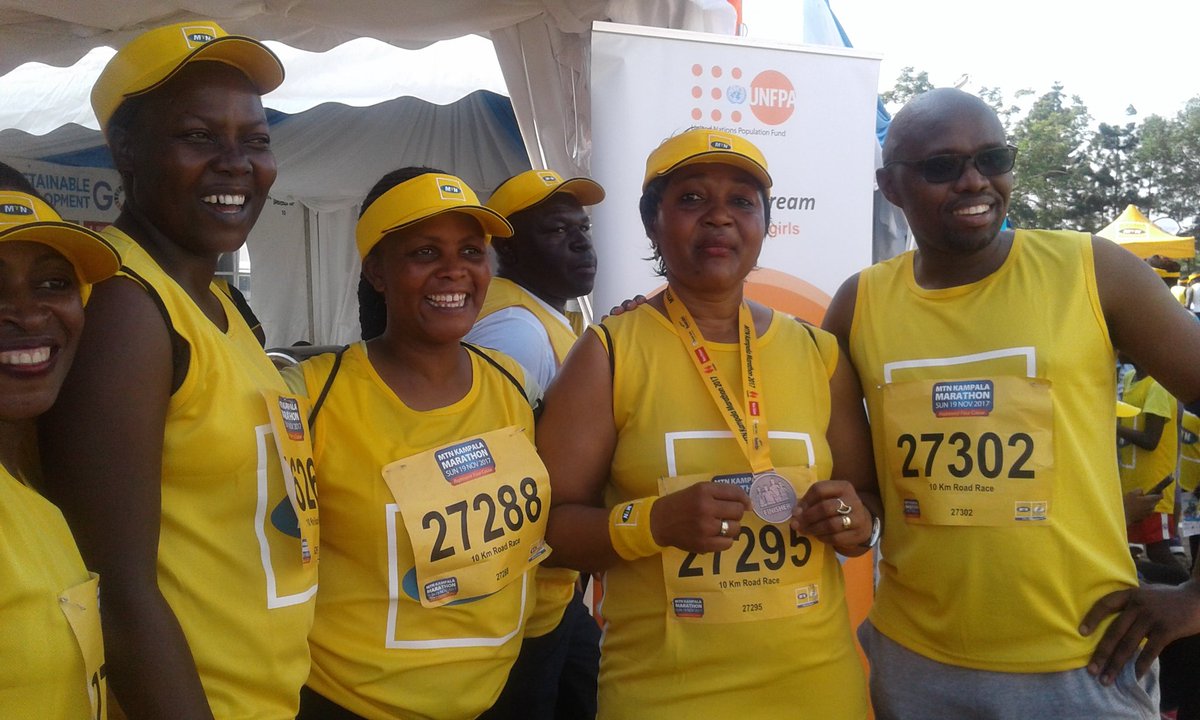 Done & dusted! Team @UNFPAUganda completed the 10k in support of #maternalhealth at @mtnug marathon. #zeromaternaldeaths.#SRH