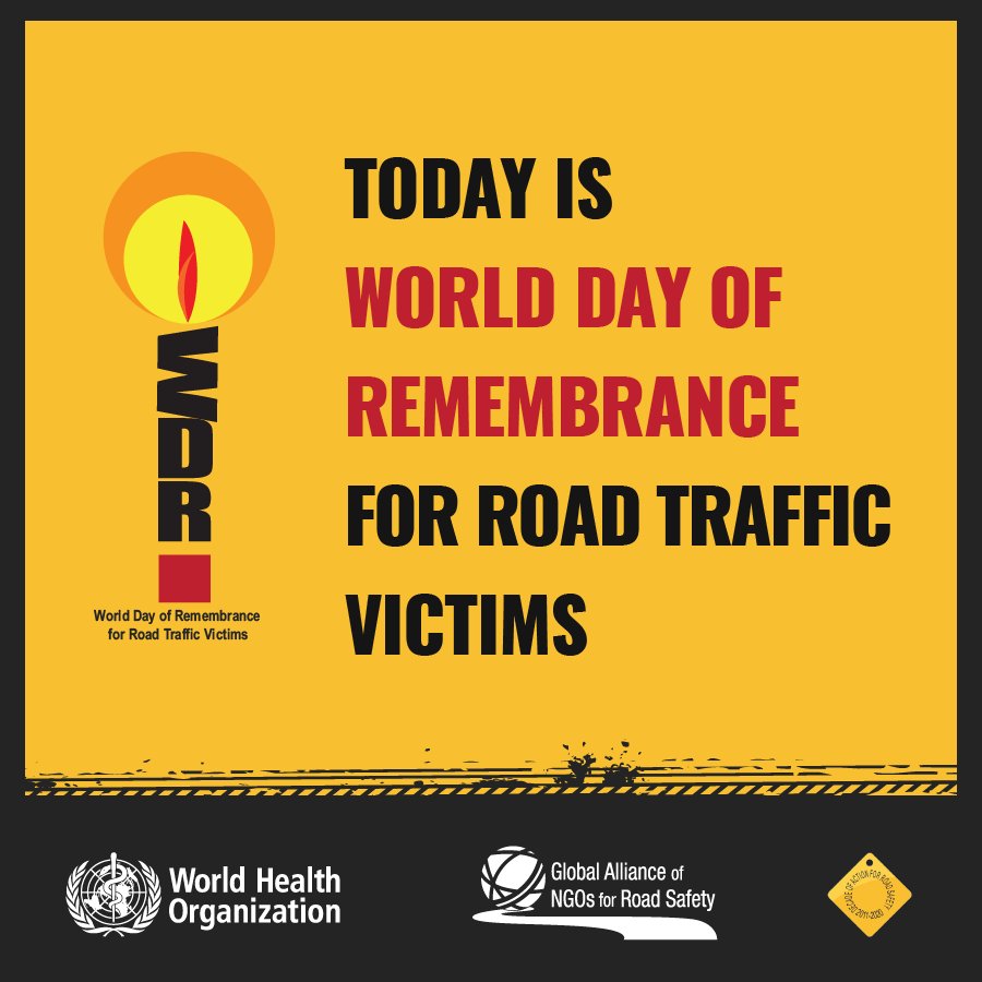 etiennekrug's tweet photo. Today - on World Day of Remembrance for Road Traffic Victims - please join me in commemorating the millions of people who lost their lives or got injured this year, as well as their families. Let’s take the opportunity to express outrage and call for action. #WDoR2017 #RoadSafety https://t.co/s4yr9HBqCN